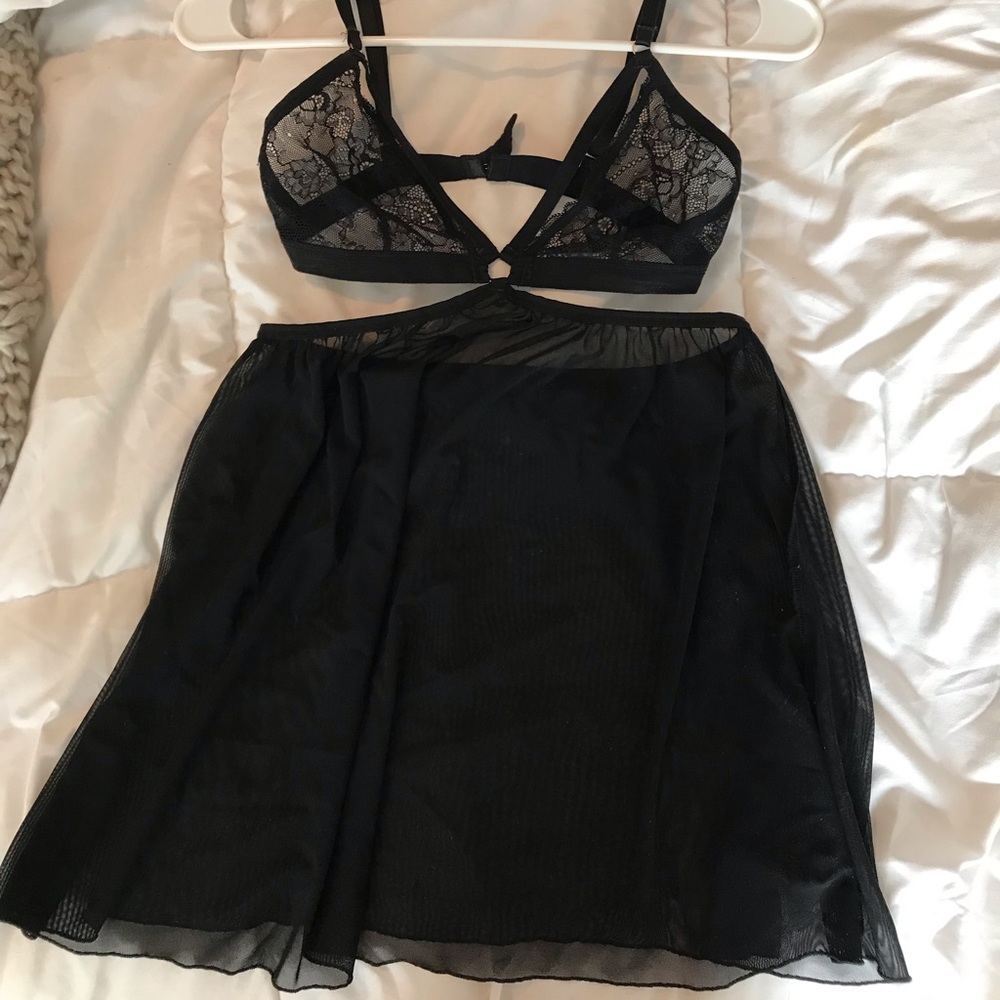 Black Lace Lingerie Dress